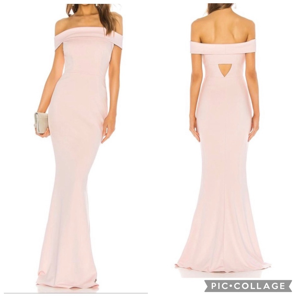 Katie May Off The Shoulder Gown Blush Pink‎ Sleeveless Formal Size 8